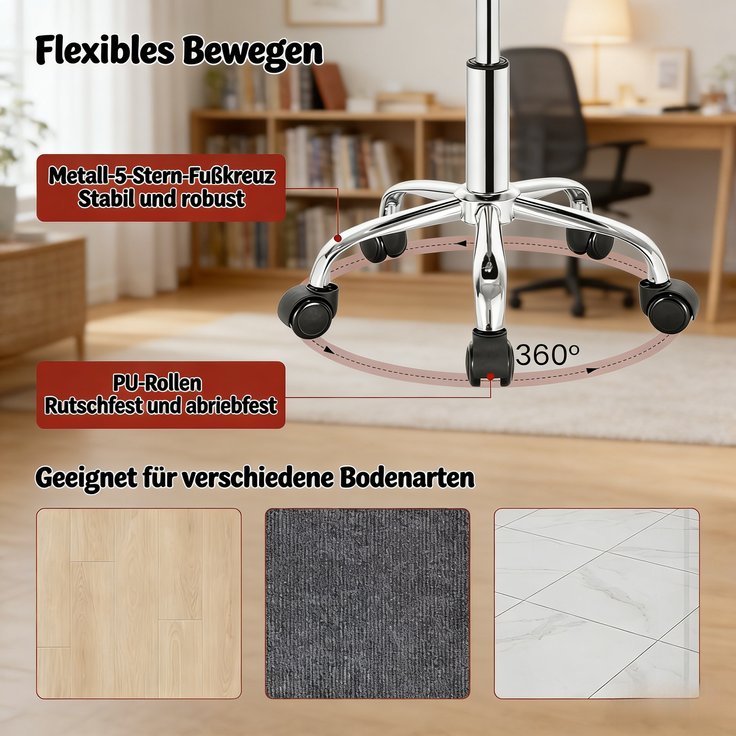 Praktische Bürostühle,Drehstühle,Friseurstühle,Stühle,Make-up Stühle(nur mit Bürostühlen)--Schwarz--30x30x65.5cm--YOUDENOVA – Bild 3