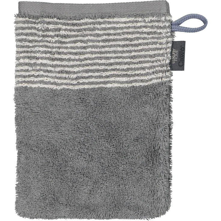 Cawö Luxury Home Handtücher Two-Tone 590 77 Schiefer Anthrazit, Waschhandschuh 16x22 cm – Bild 2