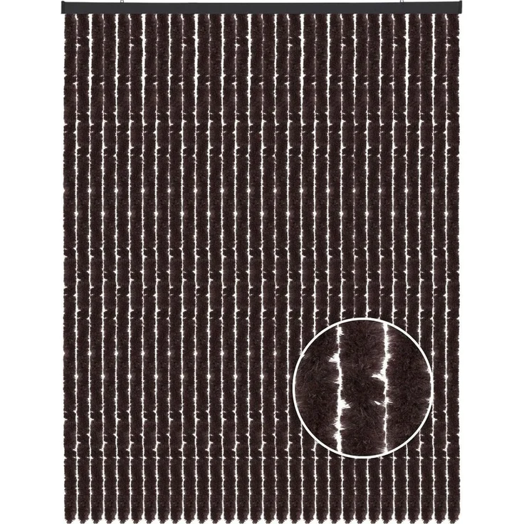 Flauschvorhang 56x185cm - 140x220cm Unistreifen Braun 120x220 cm – Bild 9