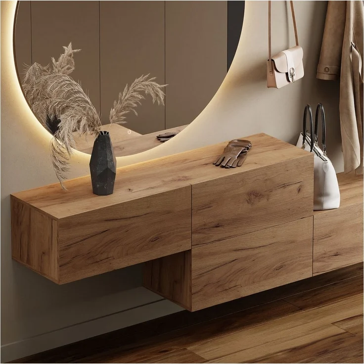 Planetmöbel Garderoben-Set Hängeschrank WEST 140 cm, (Garderobenschrank, Wandgarderobe hängend oder stehend), in verschiedenen Farben – Bild 2