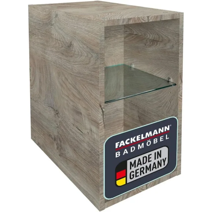 FACKELMANN OXFORD Badregal 30 cm breit, Braun hell, 2 Fächer