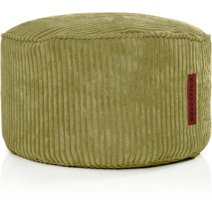 Green Bean Indoor Cord Sitzhocker Pouf Stay 45x25 cm mit EPS-Perlen Füllung - kuschelig weich waschbar - die ideale Ergänzung zum Sitzsack für Kinder & Erwachsene - Grün