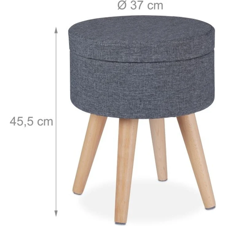 Relaxdays Runder Sitzhocker mit Tischfunktion – Bild 4