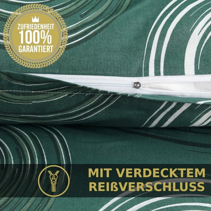 Malika Bettwäsche 135x200 + 80x80 cm atmungsaktiver Baummwoll Renforce Bettbezug, Renforce Baumwolle, 2 teilig, Für Allergiker geeignet, pflegeleicht, angenehm weicher Stoff – Bild 4