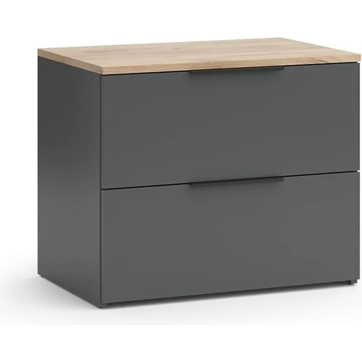 Sideboard Wido Anthrazit 60 x 50 cm mit 2 Schubladen Vicco – Bild 1