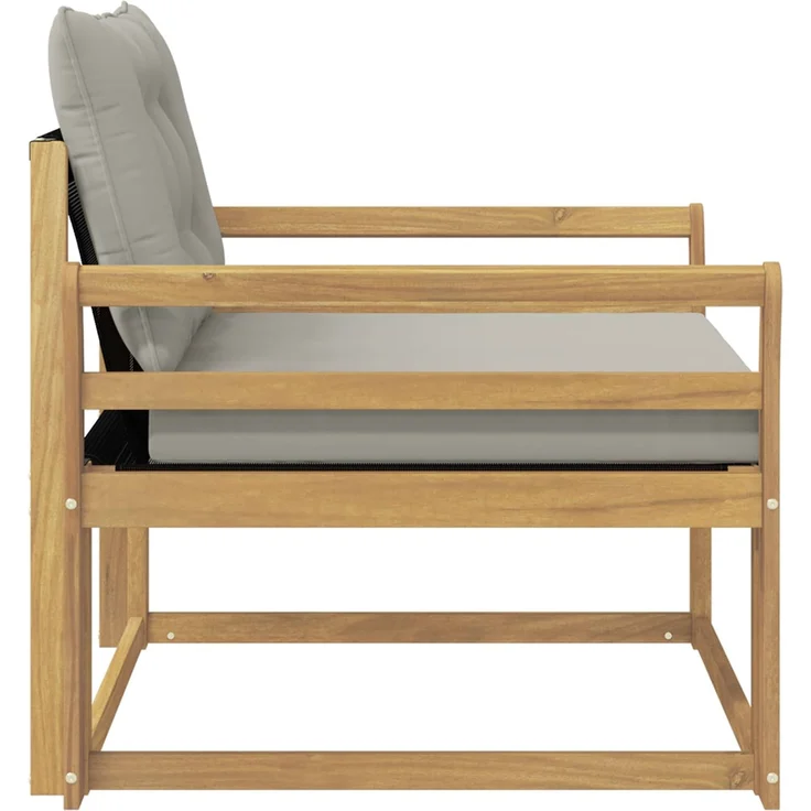 vidaXL Outdoor-Sofagarnitur Massives Akazienholz und Textilene Weiß 3439065 – Bild 6