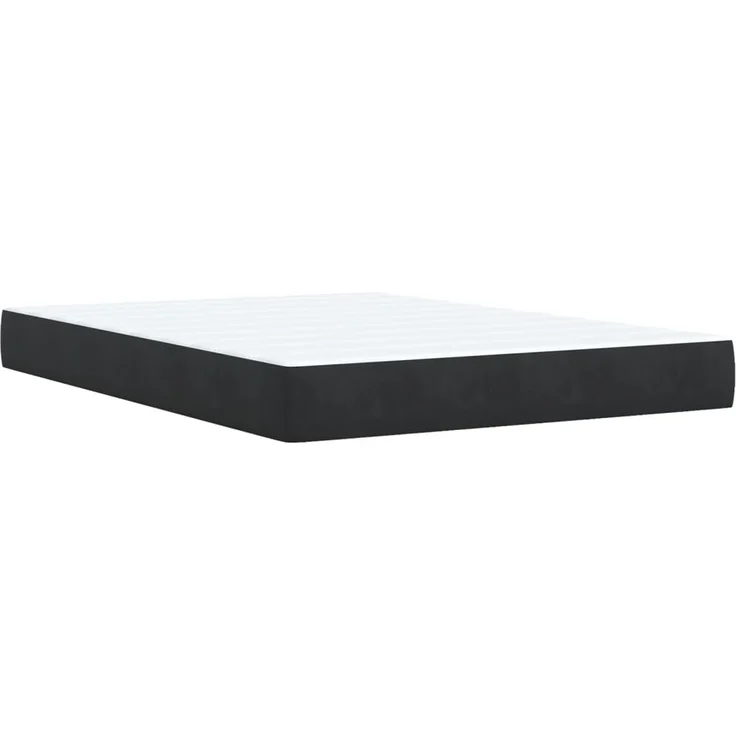 vidaXL Boxspringbett mit Matratze Schwarz 160x200 cm Samt 3287784 – Bild 5