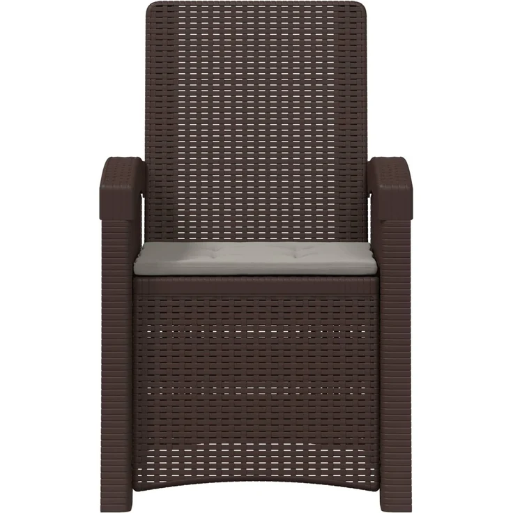 vidaXL Liegesessel Garten Rattan-Optik Braun und Hellgrau PP 8012007 – Bild 3