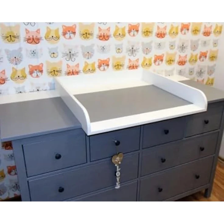 REGALIK Wickelaufsatz für Hemnes Kommode mit 8 Schubladen IKEA 78x80 cm - Abnehmbar Wickeltischaufsatz für Kommode in Rose - Abgeschlossen mit ABS Material 1mm – Bild 8