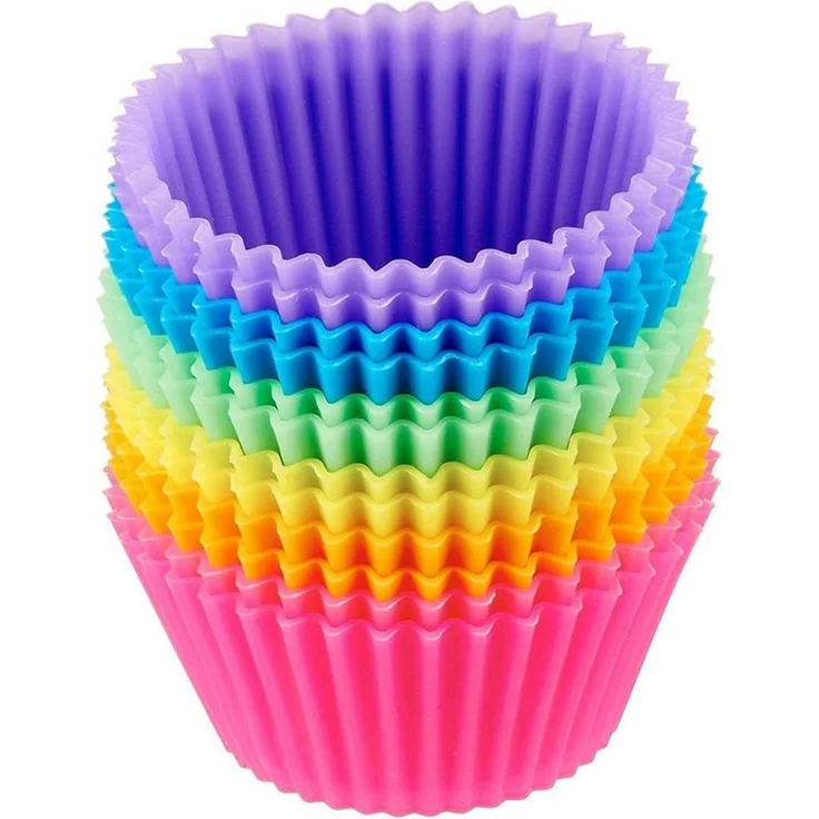 TUWENA Silikonform Wiederverwendbare Muffinformen aus hochwertigem Silikon Cupcake, (12-tlg), Antihaftwirkung – Bild 5