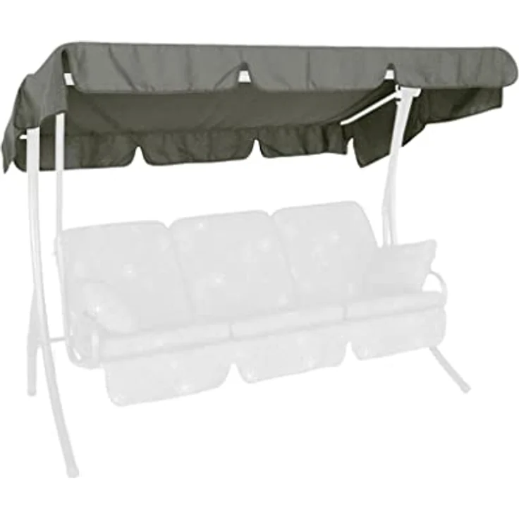 Angerer Freizeitmöbel Sonnendach für 3-Sitzer Hollywoodschaukel, wasser- und schmutzabweisend, dunkelgrau, 210 x 145 cm – Bild 2