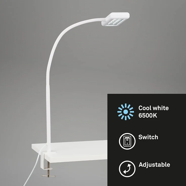 LED Klemmleuchte, Tischlampe, verstellbar, H 80,5 cm – Bild 6