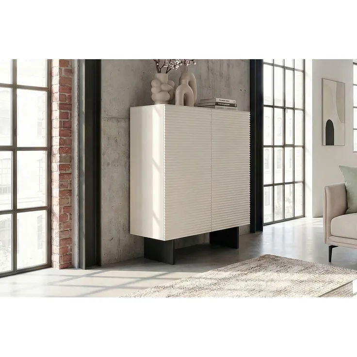 KAWOLA Highboard LYNN 2 Türen lackiert weiß 120 x 40 x 100 cm