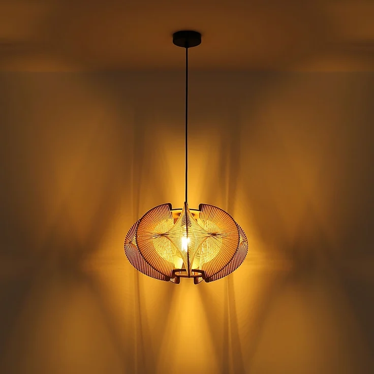 Hängeleuchte, Hanf, MDF, naturfarben, 1 flammig – Bild 7