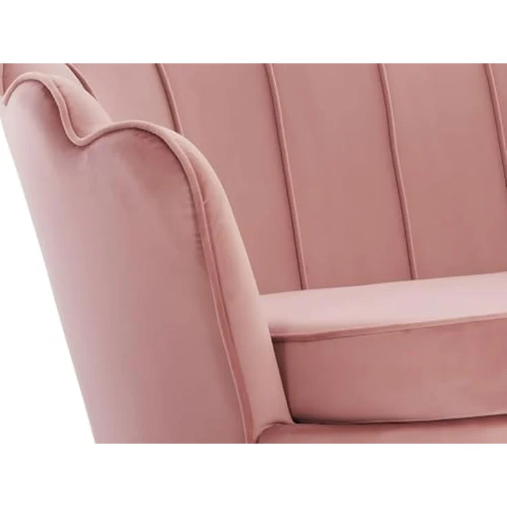 Vente-unique - DANDELION Couchgarnitur mit Sessel SamtStoff Puderrosa - B 73 cm75 cm x H 78 cm76,5 cm x L 124 cm78 cm – Bild 6