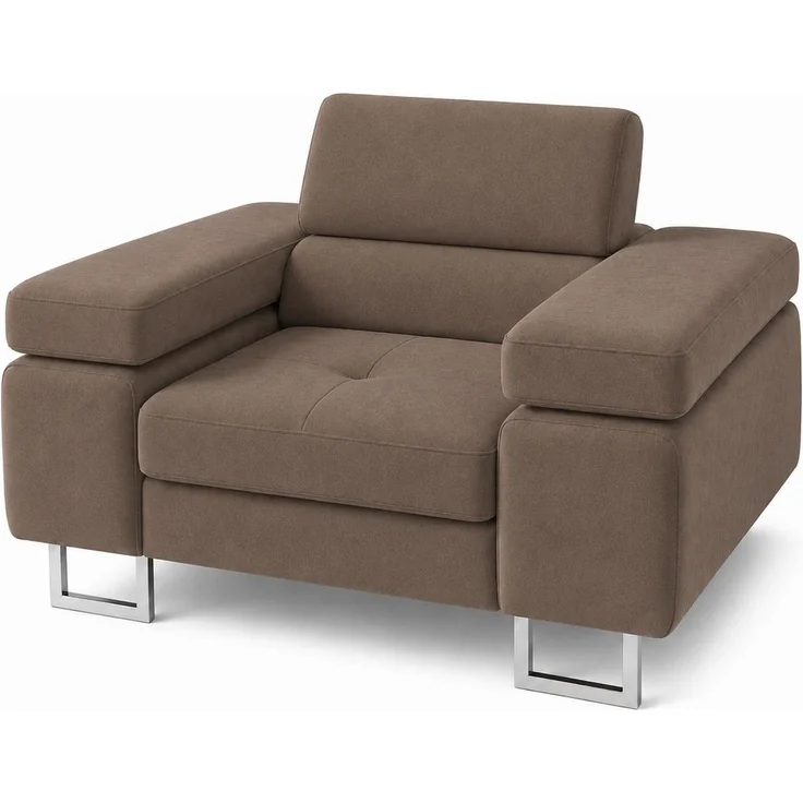 KRISAN MÖBEL Sessel LAZARO in Braun 134 x 90 x 102 cm bequemer Polstersessel mit breiten Armlehnen – Bild 1