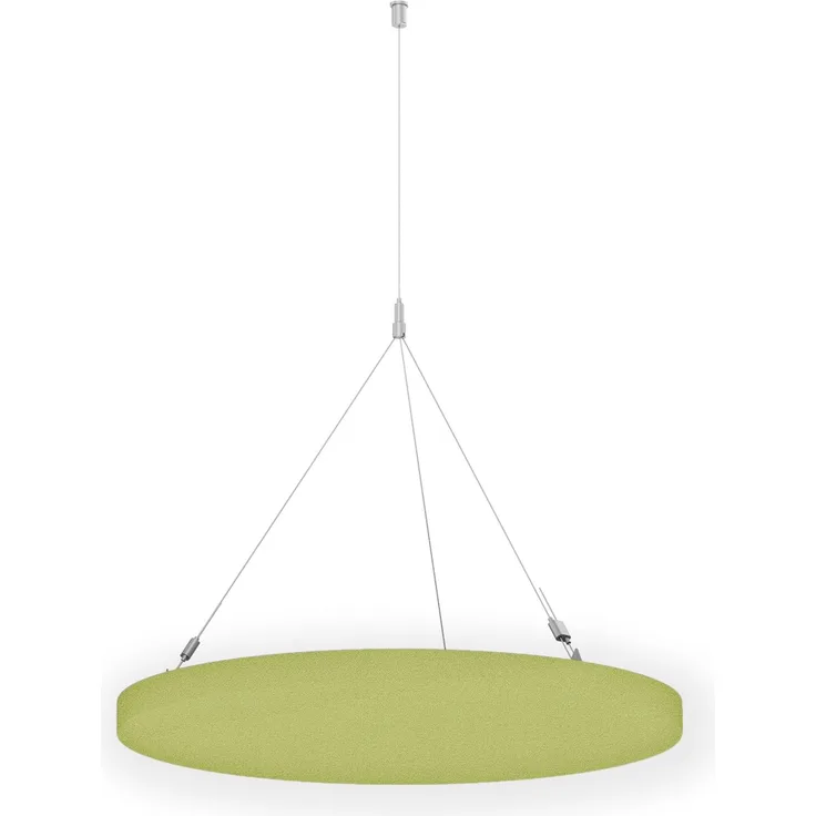 Rheinland Möbel FocusWall DAR08 – Runder Akustik-Deckenabsorber Ø 80 cm in Stofffarbe Apple inkl. Chrom-Stahlseilen - Made in Germany - Klasse A, Stoffbezug, schwer entflammbar