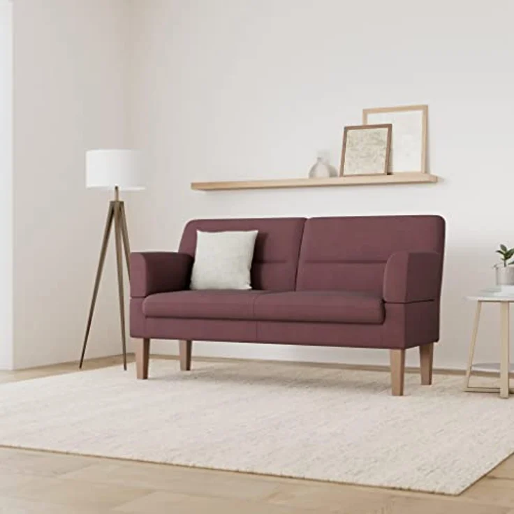 CAVADORE 2,5-Sitzer Küchensofa Kira / Sitzbank für Küche, Esszimmer oder Wohnküche inkl. Armteilverstellung / Leichte Fleckenentfernung dank Soft Clean / 168 x 94 x 81 / Flachgewebe: Weinrot – Bild 11