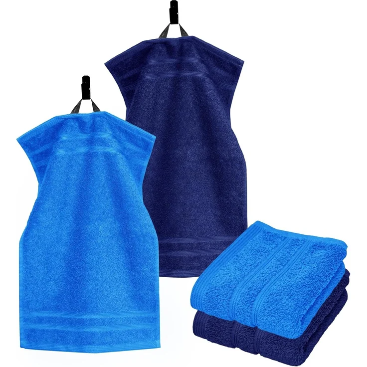 Lashuma Handtuch Set London, Frottee (Set, 4-St), Blaue Gästehandtücher 30x50 cm saugstark