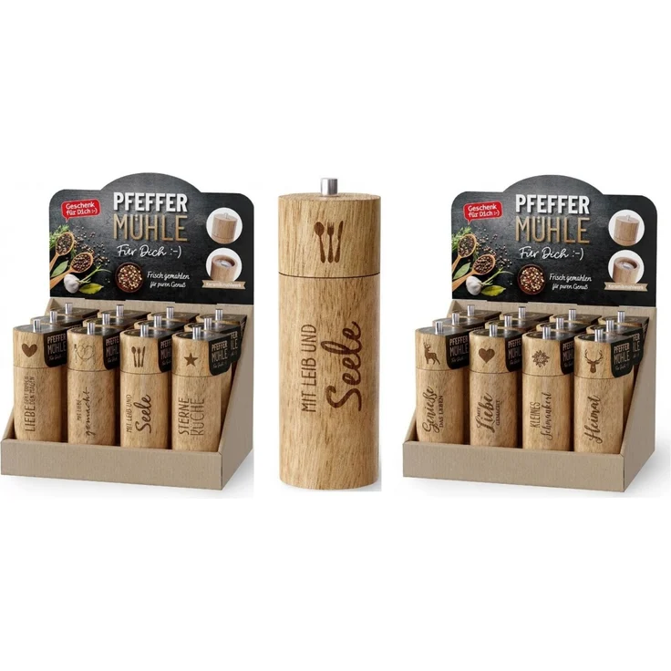 Pfeffermühle Gewürzmühle Holz mit Motiv Auswahl La Vida Mit Liebe gemacht 314832