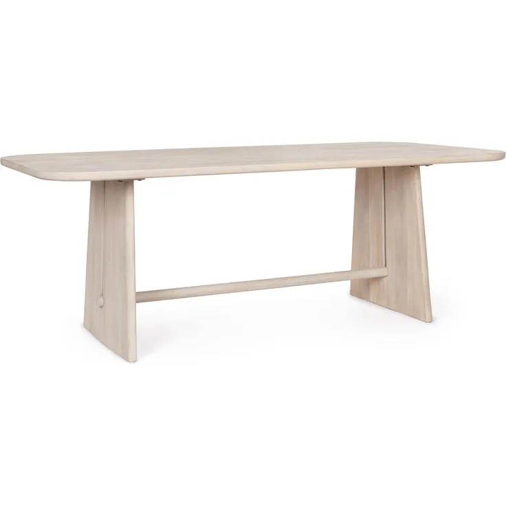 Esstisch Aveshli aus Mangoholz, skandinavisches Design, beige, 200 cm, für 6–8 Personen