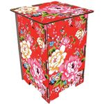 Werkhaus Hocker Kinderhocker Beistelltisch Tisch Schemel Rot Blumen SH8103