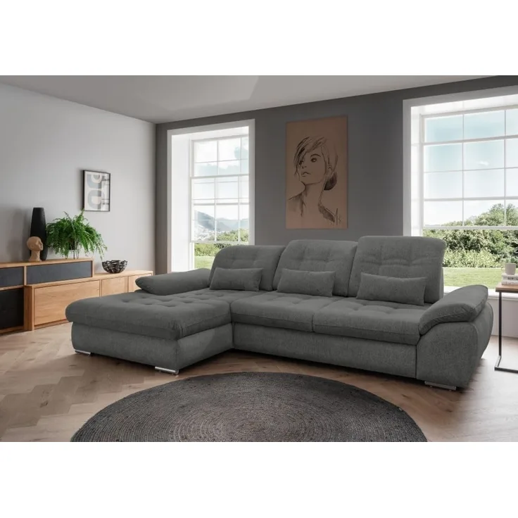 Benformato Sofa Rigatti: Komfortables Mikrofaser-Sofa mit Sitztiefenverstellung, verstellbaren Kopfstützen und Schlaffunktion - In zwei Farben wählbar