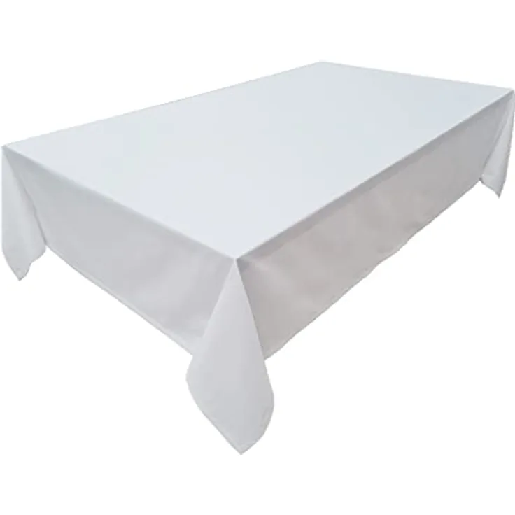 Hochwertige Tischdecke Tischwäsche aus 100% Baumwolle Kollektion Konzept, Farbe & Größe wählbar (Tischdecke - 150x150cm, Weiß)