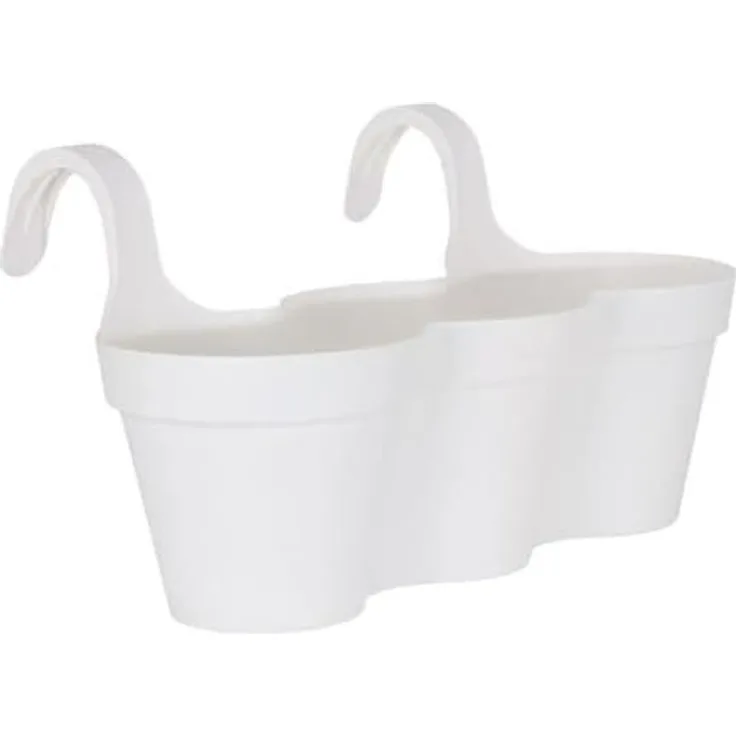 Artevasi Capri Balkonkasten, Kunststoff blühn, max. Außenlänge 30,5 cm, weiß mit Entwässerungslöchern