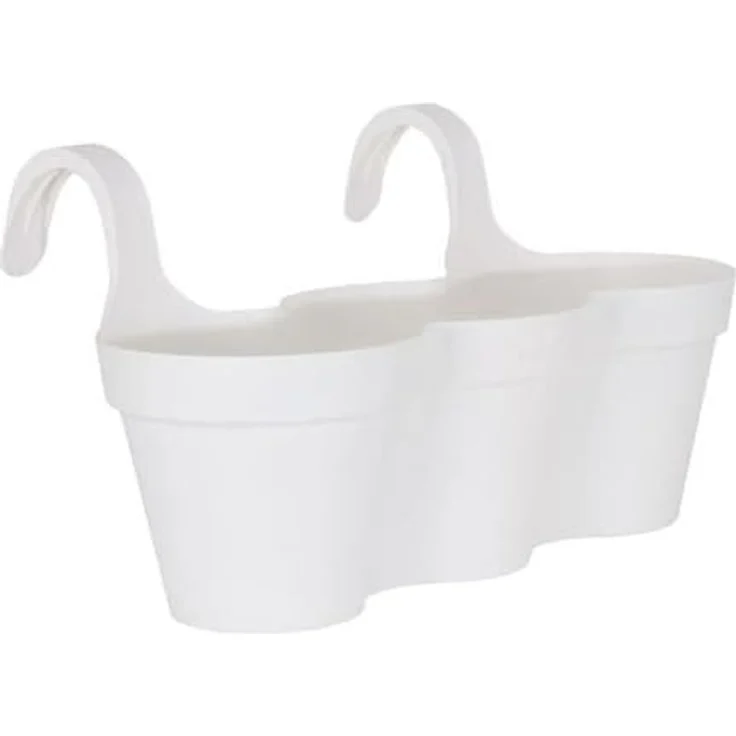 Artevasi Capri Balkonkasten, Kunststoff blühn, max. Außenlänge 30,5 cm, weiß mit Entwässerungslöchern – Bild 1