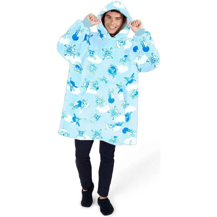 One Piece Hoodie Blanket Groß 110 × 95 cm Kuscheldecke mit Ärmeln und Kapuze Oversize – Bild 2