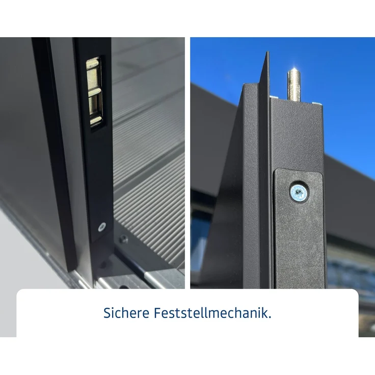 Hörmann Ecostar Metall-Gerätehaus "Euroline Trend" mit Flachdach EFD 5, anthrazitgrau, 214 x 214 cm,2-flüglige Tür – Bild 7