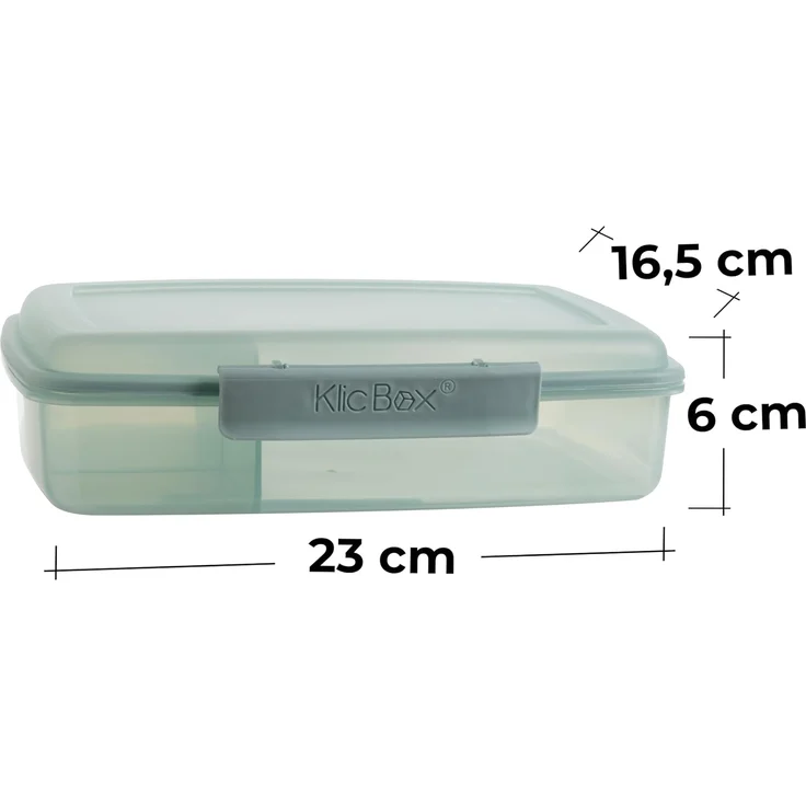 Centi Lunchbox Brotdose mit Fächern und Clickverschluss, Kunststoff, (3er-Set) – Bild 2