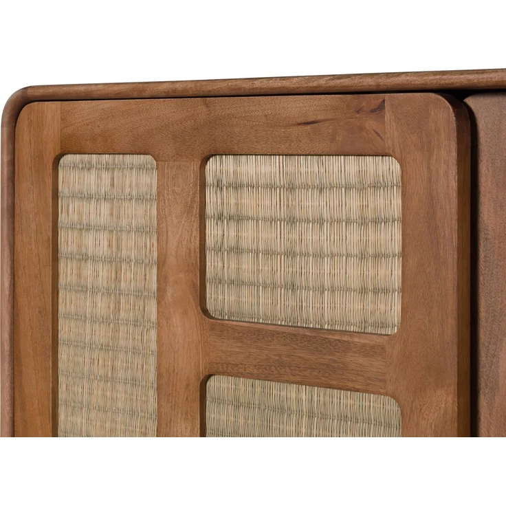 Highboard Mango/Seegras 110x40x150 hellbraun lackiert MIZUMI #118 – Bild 3
