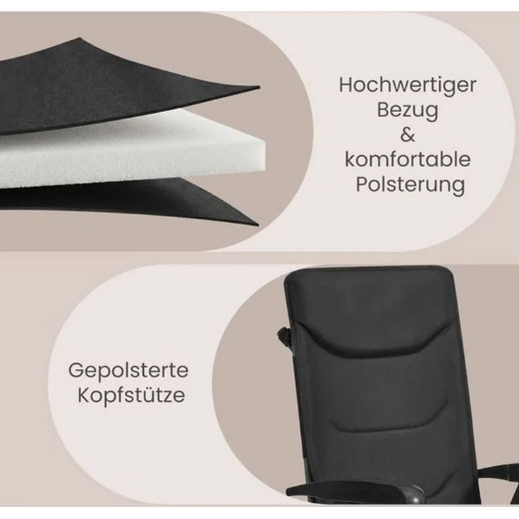 SONGMICS Campingstuhl, verstellbare Rückenlehne 95°-150°, Getränkehalter, Tragetasche, Angeln, Garten, Camping, schwarz – Bild 4