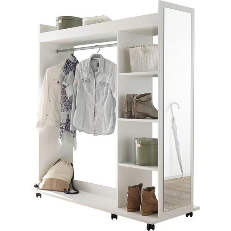 Kompaktgarderobe >Vinnie< in Weiß matt - 138x150x56cm (BxHxT) – Bild 3