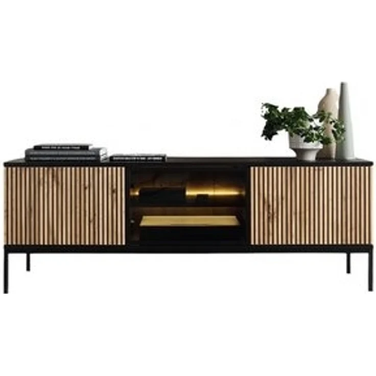 Compleo TV-Schrank LINO, TV Tisch gerifflete Front, Fernsehschrank Modern Wohnzimmer – Bild 6