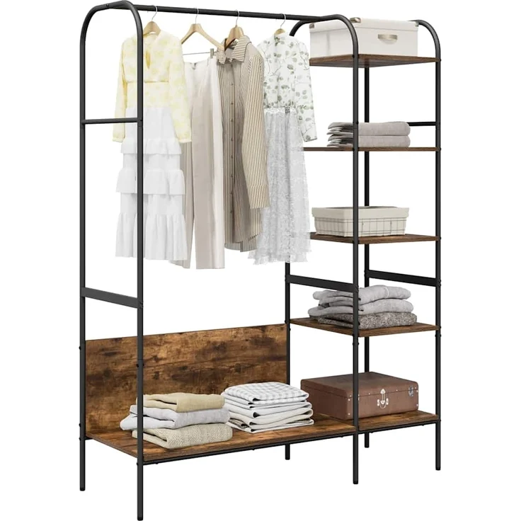 vidaXL Kleiderständer mit Regal Braun Eichen-Optik 120 x 44 x 160 cm 868447 – Bild 2