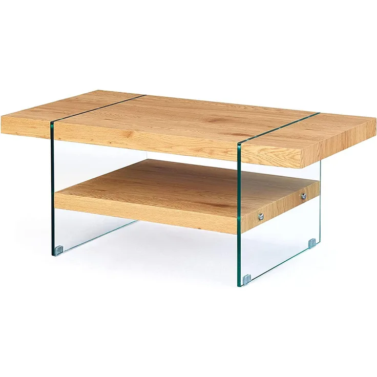 'BENINA' Couchtisch, wildeiche/glas
