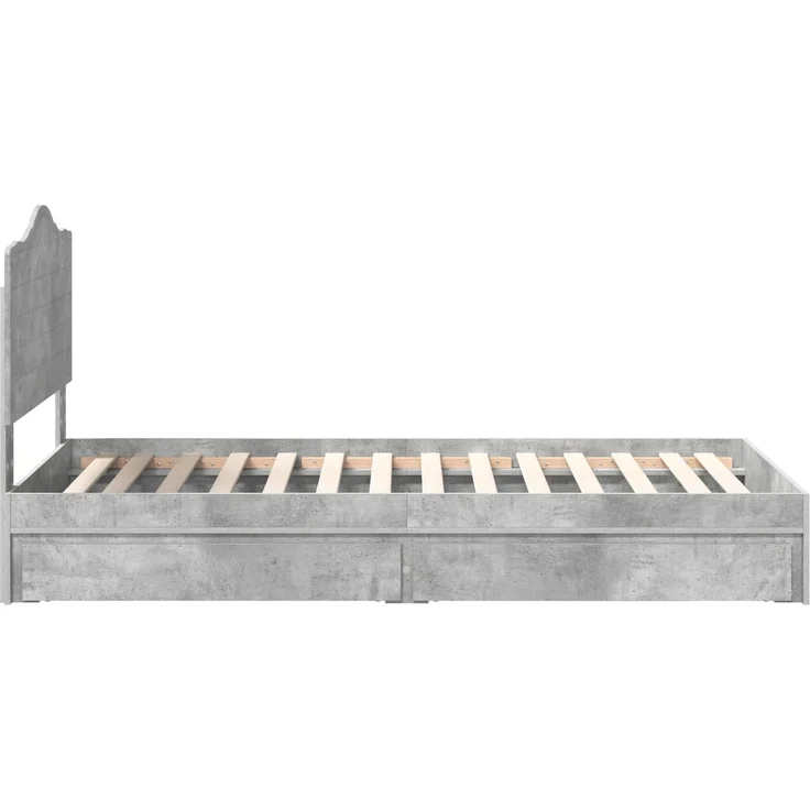 vidaXL Aufbewahrungsbett Beton Grau 100 x 200 cm Holzwerkstoff 3413537 – Bild 9