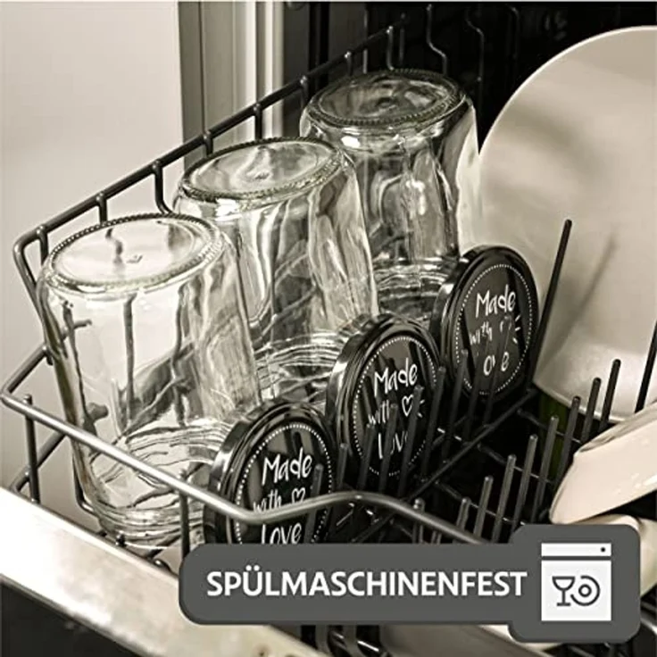 Praknu Einmachglas 12er - Set Einmachgläser mit Schraubdeckel 500 ml - Marmeladengläser, Glas, (Set, 12-tlg), Mit Etiketten & Stift - Luftdicht - Spülmaschinenfest – Bild 5