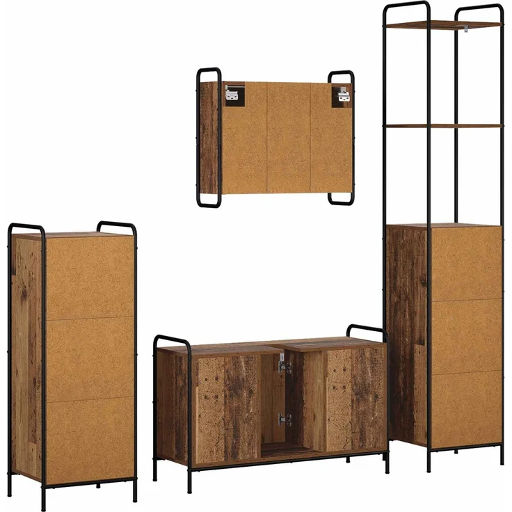 vidaXL Badezimmerschrank-Set 4 stk. Altholz 40 x 36 x 200,5 cm 3444685 – Bild 8