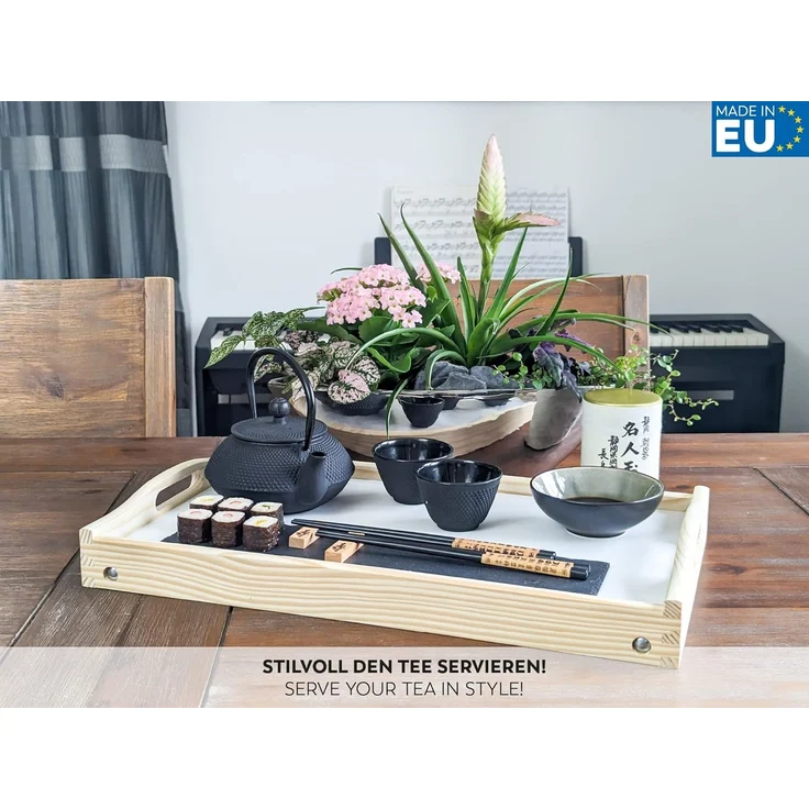 Rubberneck Betttablett natur weiß Tablett Betttablett Ablage Serviertablett – Bild 5