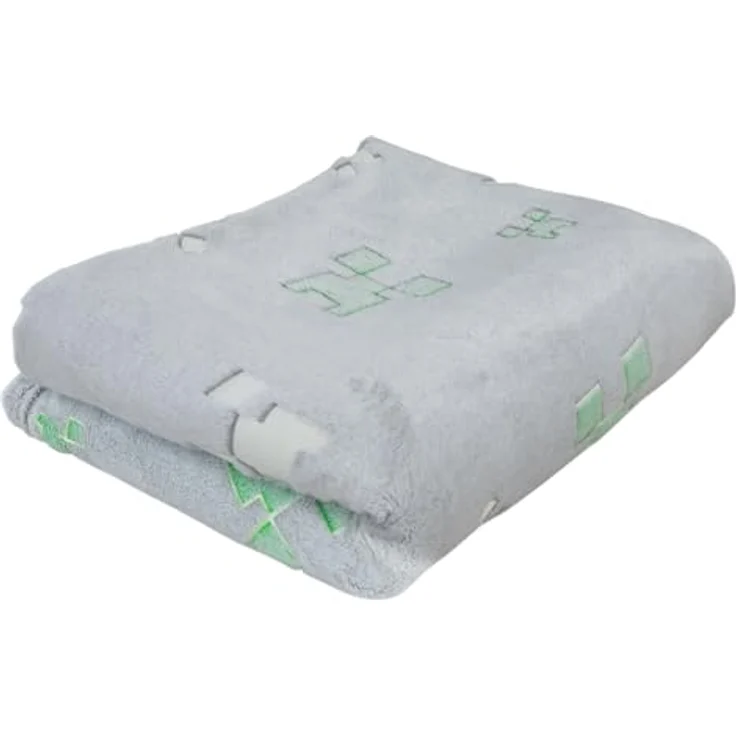 Minecraft Kuscheldecke, Dunkelgrau, pflegeleicht, 130x150 cm, Gaming-Wohndecke – Bild 1