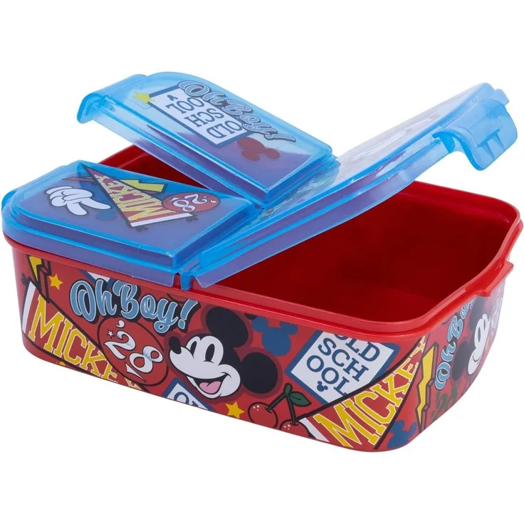 Disney Mickey Mouse Lunchbox Kinder Brotdose mit 3 Fächern Pausenbox