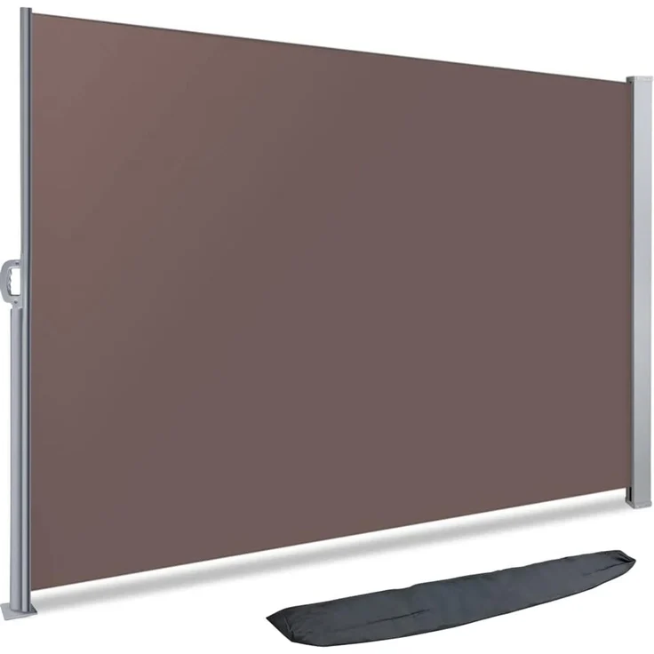 VOUNOT Seitenmarkise Ausziehbar für Balkon, Garten und Terrasse, Sichtschutz, Windschutz, Wasserdicht, Sonnenschutz, 140x300 cm, Braun – Bild 1