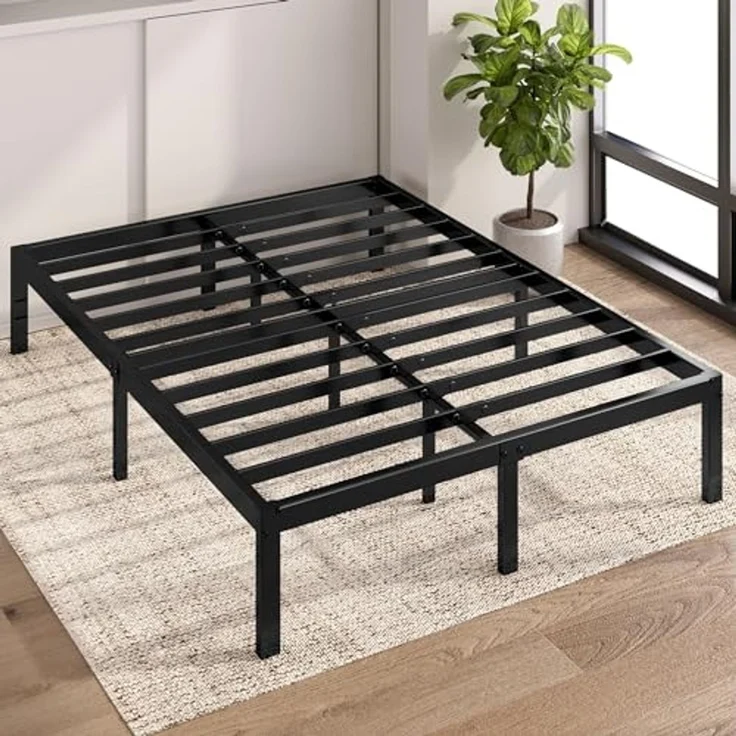 Zinus Elias Bett 160x190 cm – Bettgestell 36 cm hoch mit Stauraum unter dem Bett – Plattformbett aus Metall – Schwarz – Bild 7