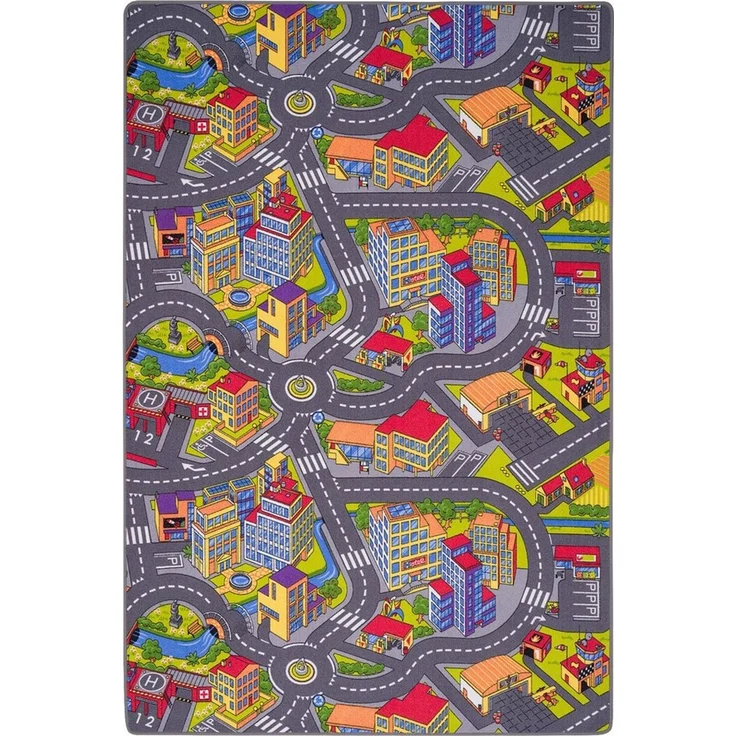Snapstyle Kinder- und Spielteppich, 100% Polyamid, 3d Town, 80x160 cm