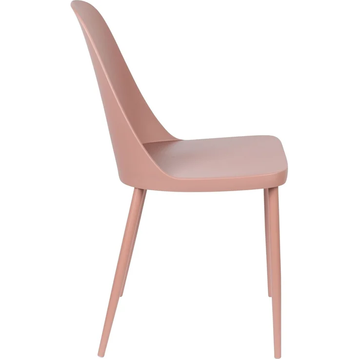 Esszimmerstuhl Pip im 2er-Set, Pink mit Kunststoffsitz & Metallbeinen Rosa 46x53,5x85 cm – Bild 3
