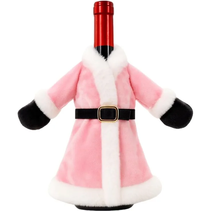 ABC Weinflaschenbezug, für Weihnachten, rot, Plüsch / Textil, 4 x 26 x 21 cm